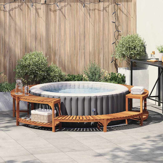 Hot Tub Surround Brown Ø275 x 55.5 cm Solid Acacia Wood