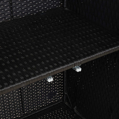 Storage Cabinet with Shelf Black 100 x 36 x 102 cm Rattan