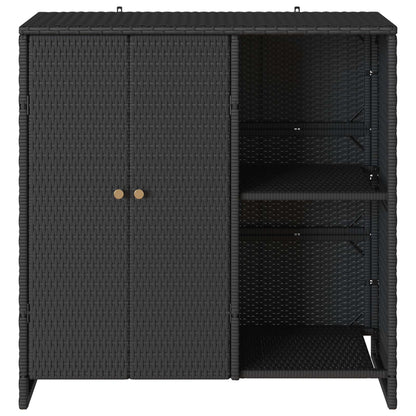 Storage Cabinet with Shelf Black 100 x 36 x 102 cm Rattan
