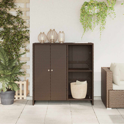 Storage Cabinet with Shelf Brown 100 x 36 x 102 cm Rattan