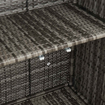 Storage Cabinet with Shelf Grey 100 x 36 x 102 cm Rattan