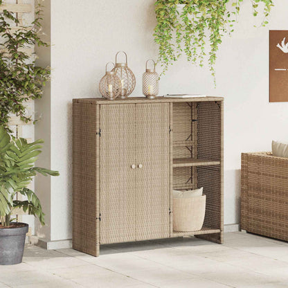 Storage Cabinet with Shelf Beige 100 x 36 x 102 cm Rattan
