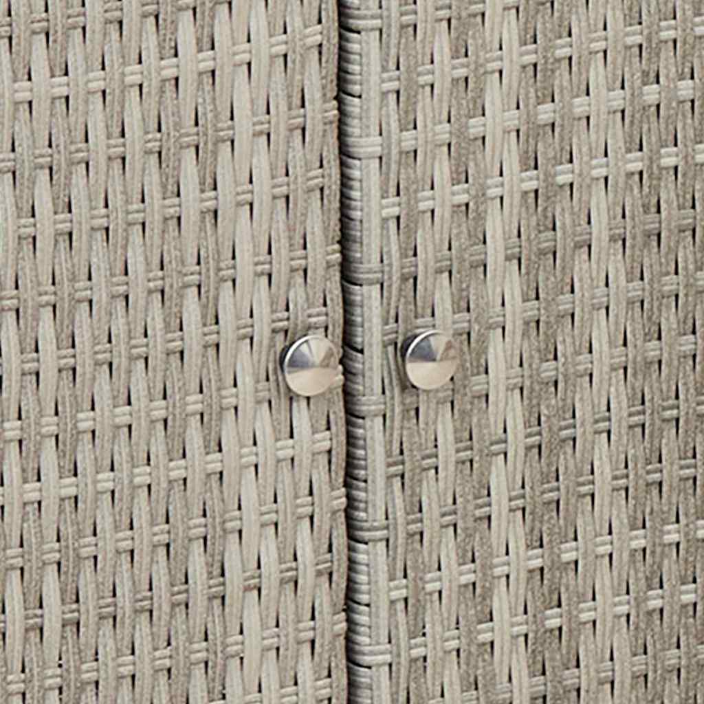Storage Cabinet with Shelf Light Grey 100 x 36 x 102 cm Rattan