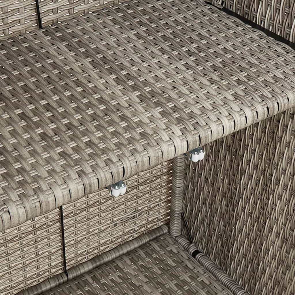 Storage Cabinet with Shelf Light Grey 100 x 36 x 102 cm Rattan