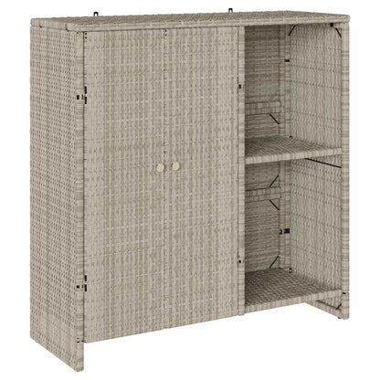 Storage Cabinet with Shelf Light Grey 100 x 36 x 102 cm Rattan