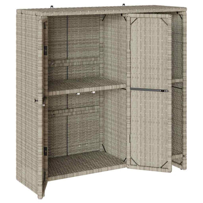 Storage Cabinet with Shelf Light Grey 100 x 36 x 102 cm Rattan