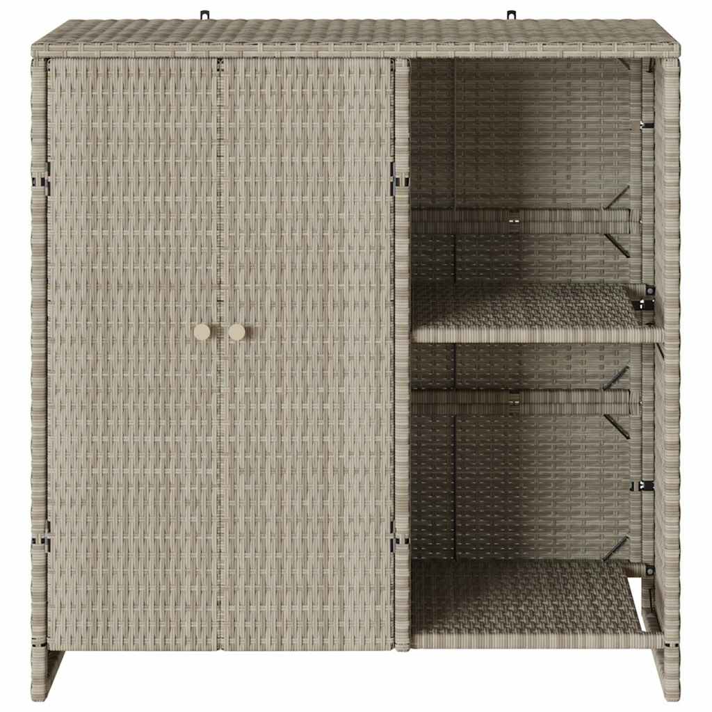 Storage Cabinet with Shelf Light Grey 100 x 36 x 102 cm Rattan