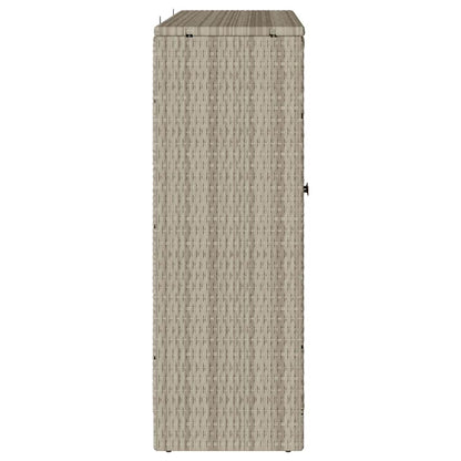 Storage Cabinet with Shelf Light Grey 100 x 36 x 102 cm Rattan