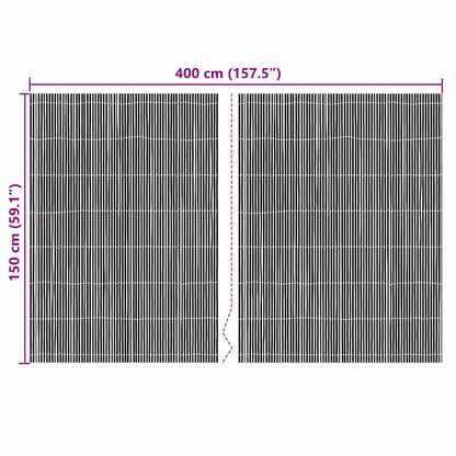 Bamboo Fence Natural 400 x 150 cm Bamboo