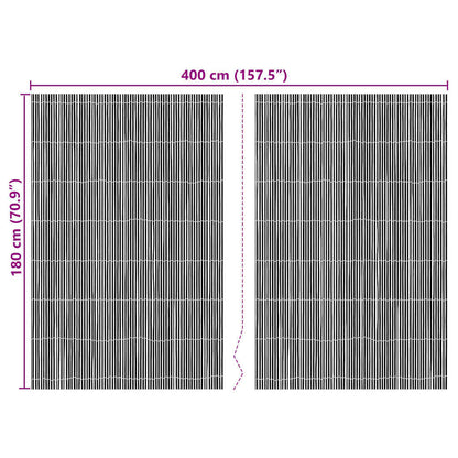 Bamboo Fence Natural 400 x 180 cm Bamboo