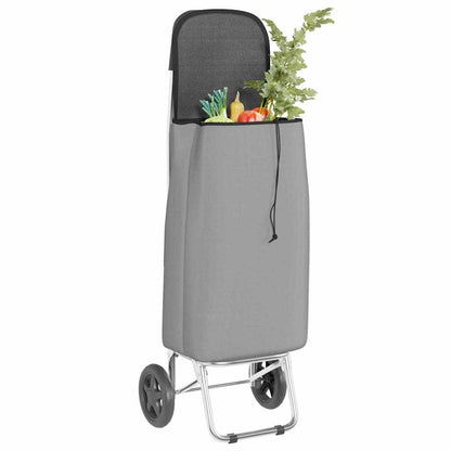 Shopping Trolley Folding Grey 35 x 28 x 92 cm Oxford fabric