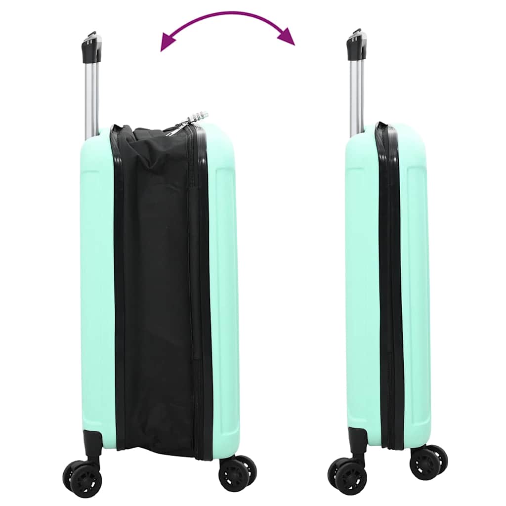 Suitcase Folding Mint green 34 x 23 x 55.5 cm ABS Plastic