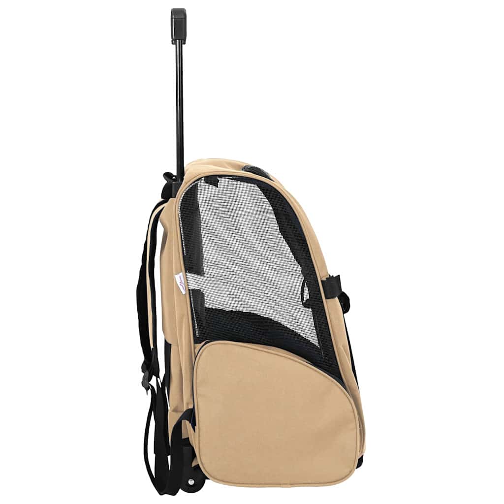Pet Trolley 3-in-1 Design Sand 48x32x(57-106) cm Oxford Fabric