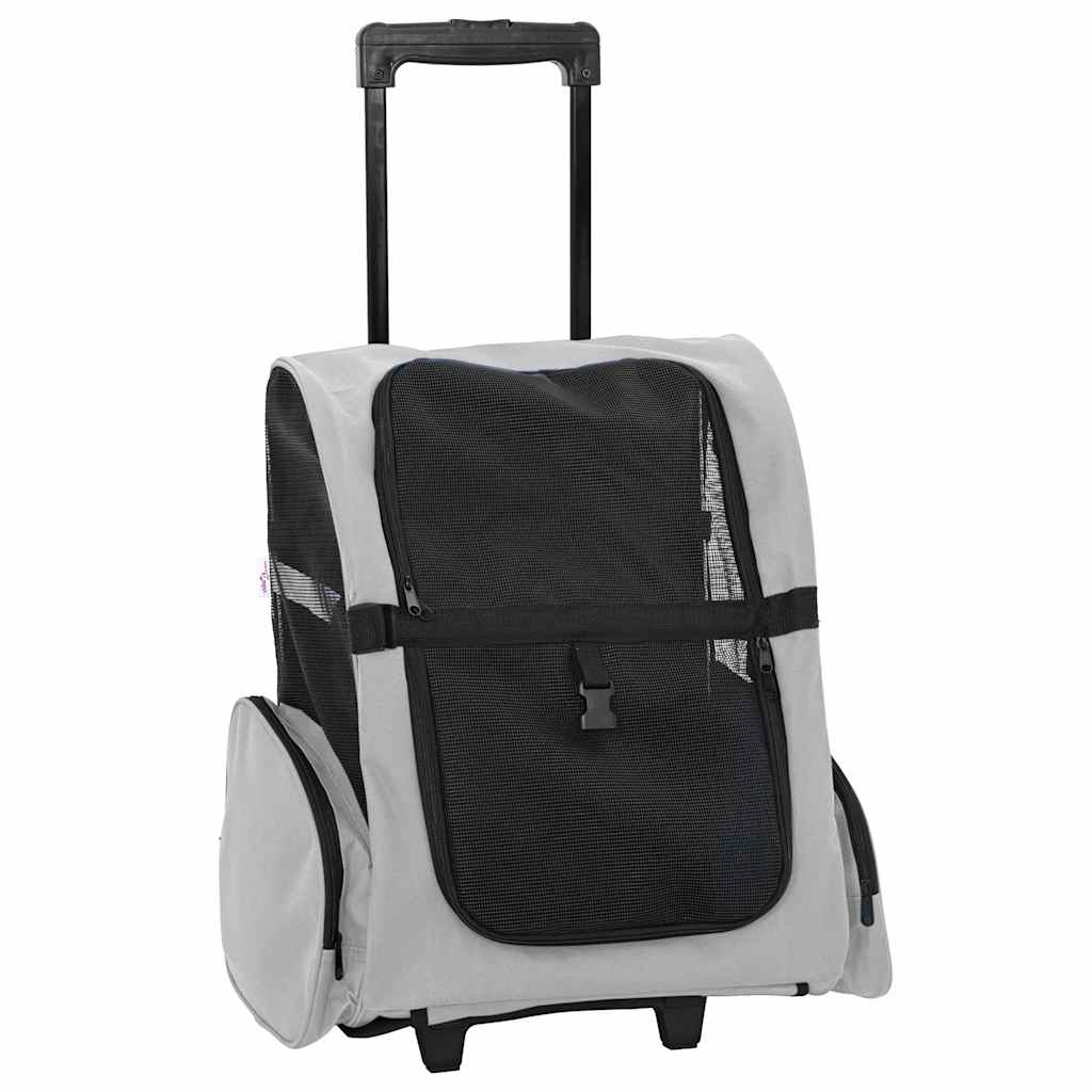 Pet Trolley 3-in-1 Design Grey 48x32x(57-106) cm Oxford Fabric