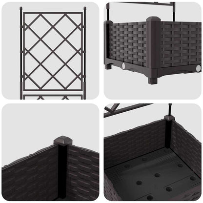 Garden Planter Brown 40 x 40 x 125.5 cm PP