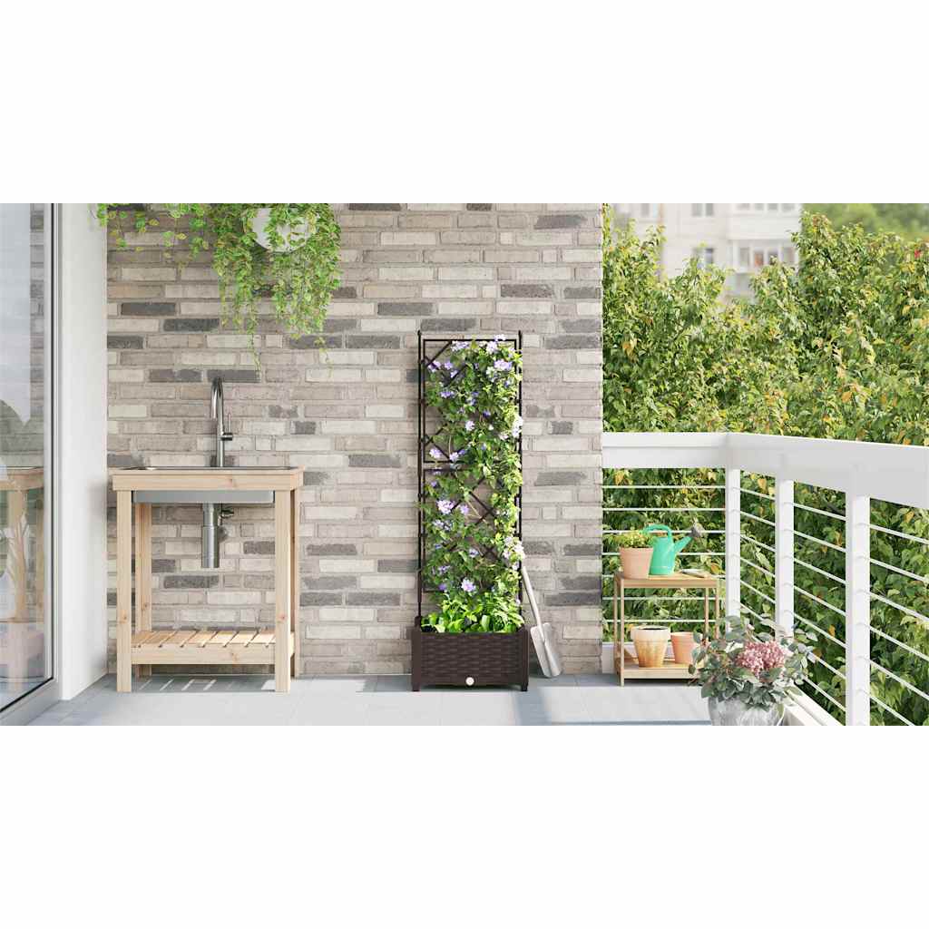 Garden Planter Brown 40 x 40 x 125.5 cm PP