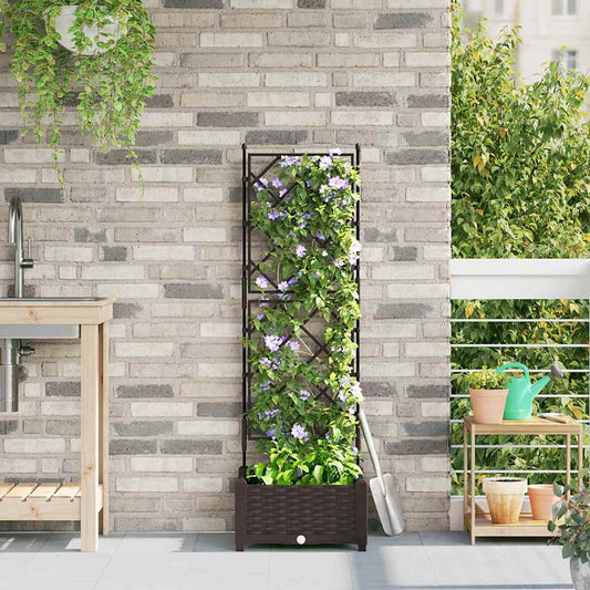 Garden Planter Brown 40 x 40 x 125.5 cm PP