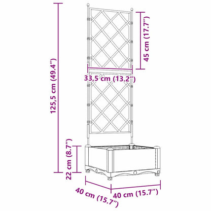 Garden Planter Brown 40 x 40 x 125.5 cm PP