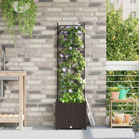 Garden Planter Brown 40 x 40 x 143 cm PP