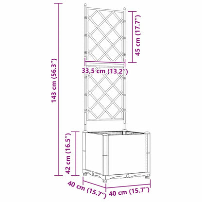 Garden Planter Brown 40 x 40 x 143 cm PP