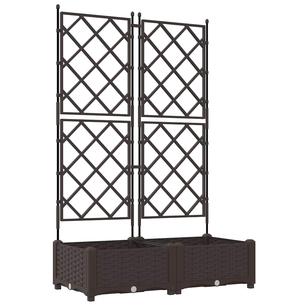 Garden Planter 2 pcs Brown 80 x 40 x 125.5 cm PP