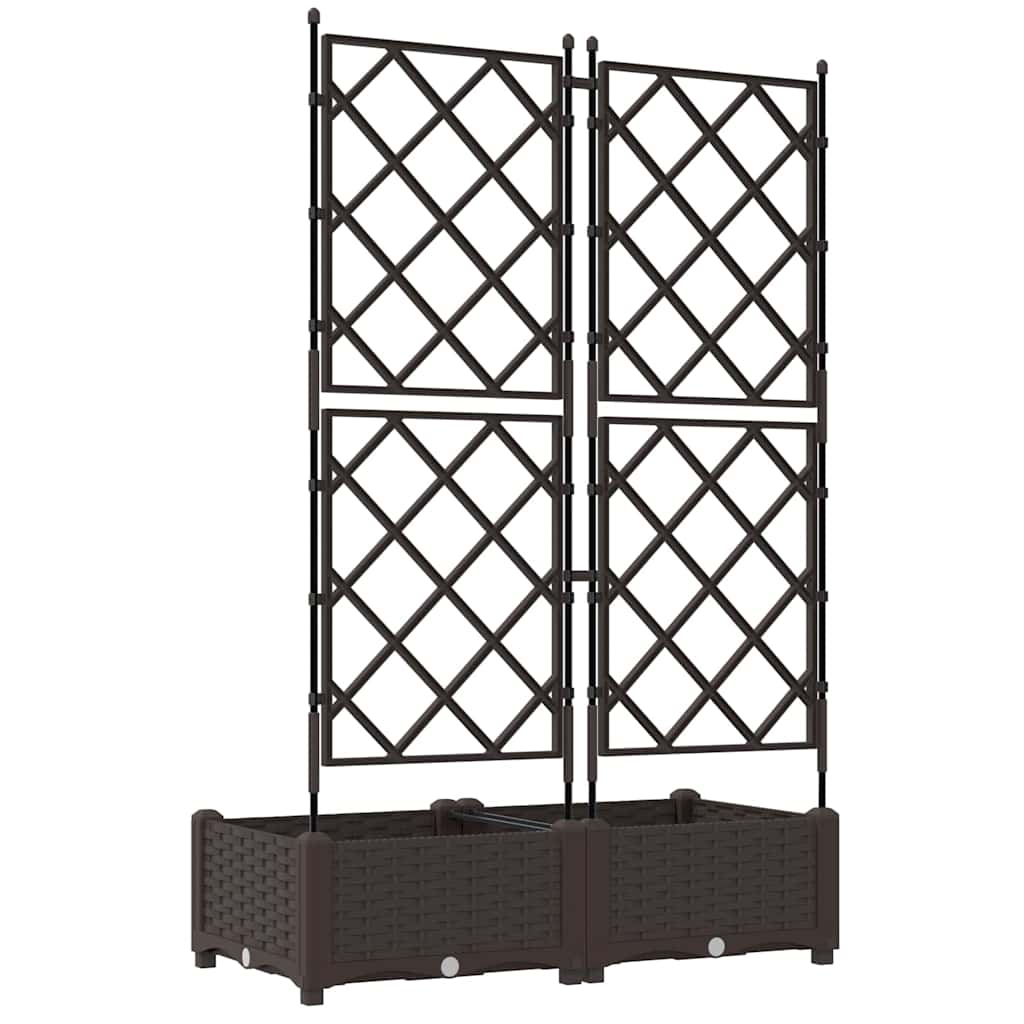 Garden Planter 2 pcs Brown 80 x 40 x 125.5 cm PP