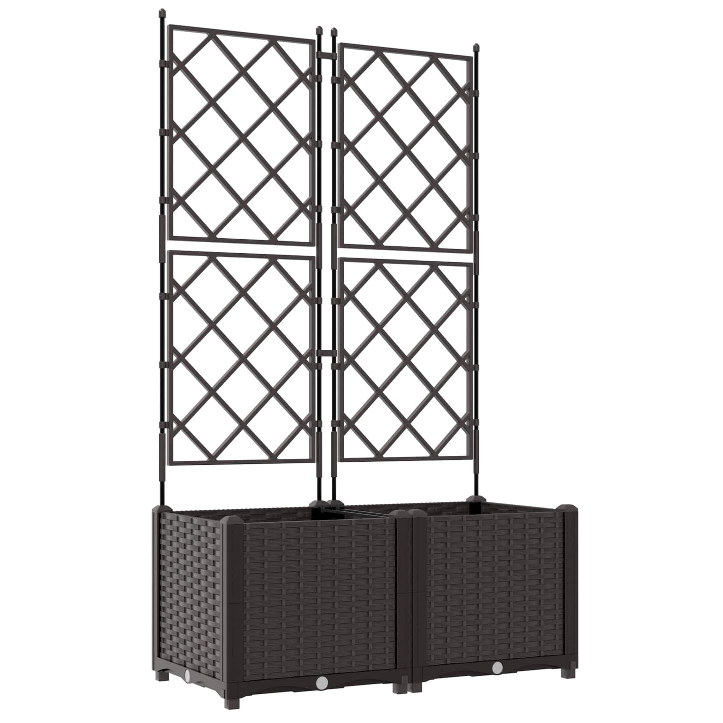 Garden Planter 2 pcs Brown 80 x 40 x 143 cm PP