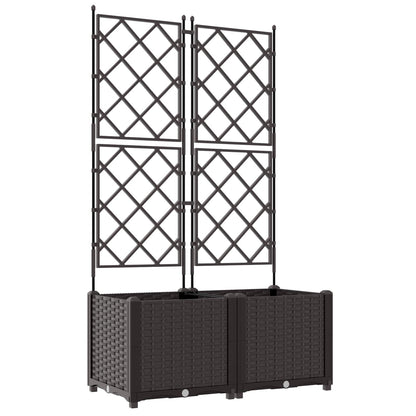 Garden Planter 2 pcs Brown 80 x 40 x 143 cm PP