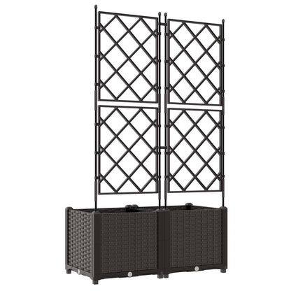 Garden Planter 2 pcs Brown 80 x 40 x 143 cm PP