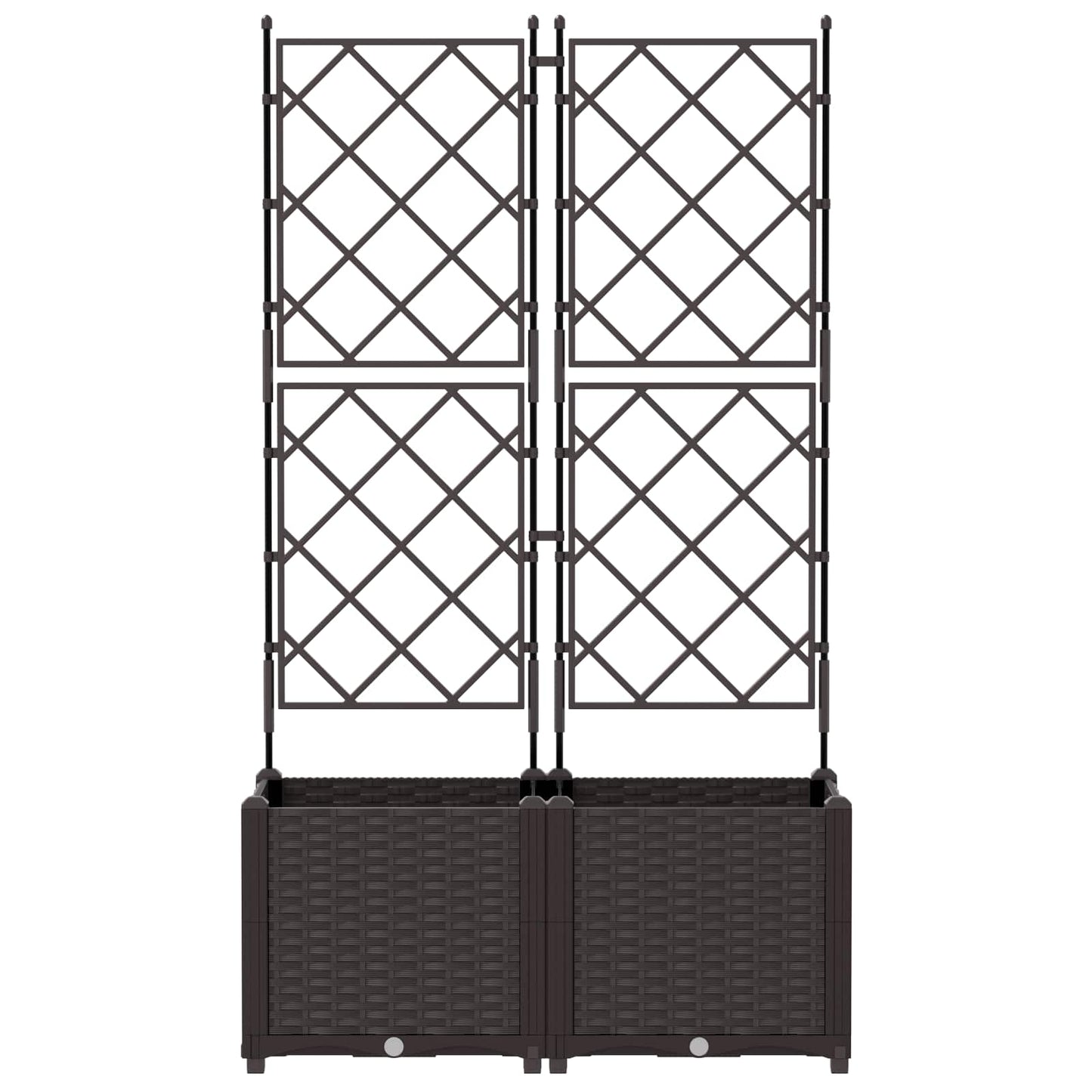Garden Planter 2 pcs Brown 80 x 40 x 143 cm PP