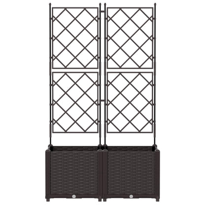 Garden Planter 2 pcs Brown 80 x 40 x 143 cm PP