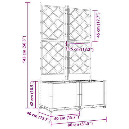 Garden Planter 2 pcs Brown 80 x 40 x 143 cm PP
