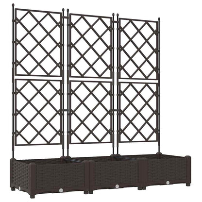 Garden Planter 3 pcs Brown 120 x 40 x 125.5 cm Plastic