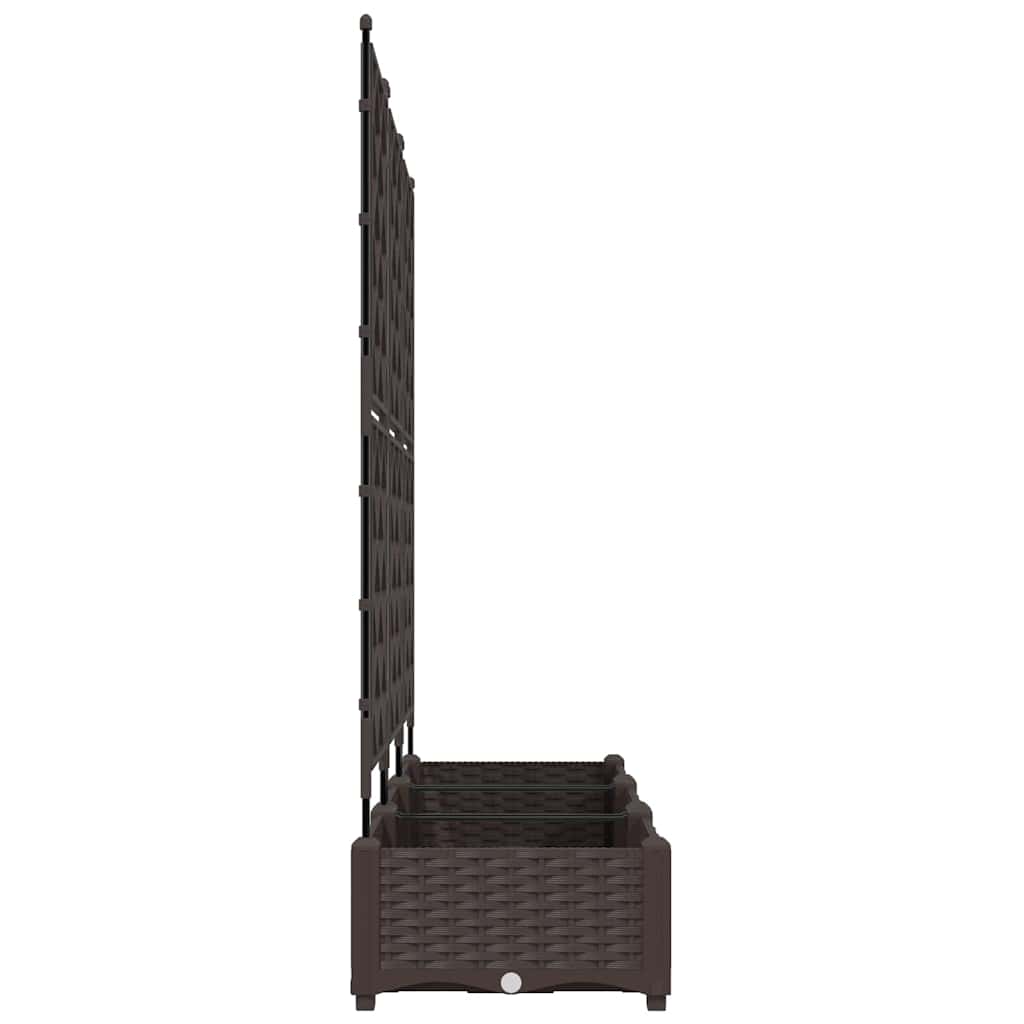 Garden Planter 3 pcs Brown 120 x 40 x 125.5 cm Plastic