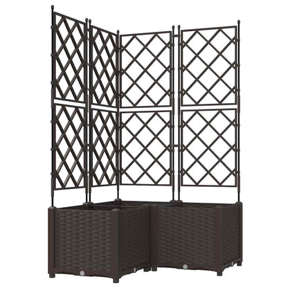 Garden Planter 3 pcs Brown 80 x 80 x 143 cm PP