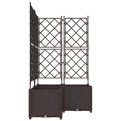 Garden Planter 3 pcs Brown 80 x 80 x 143 cm PP