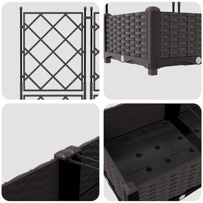 Garden Planter 5 pcs Brown 120 x 120 x 125.5 cm Plastic
