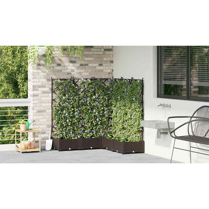 Garden Planter 5 pcs Brown 120 x 120 x 125.5 cm Plastic