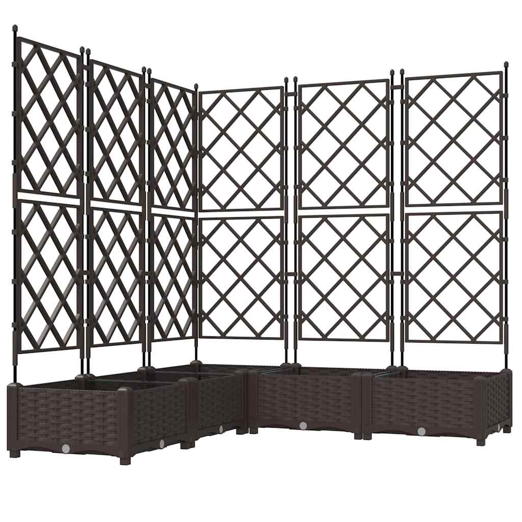 Garden Planter 5 pcs Brown 120 x 120 x 125.5 cm Plastic