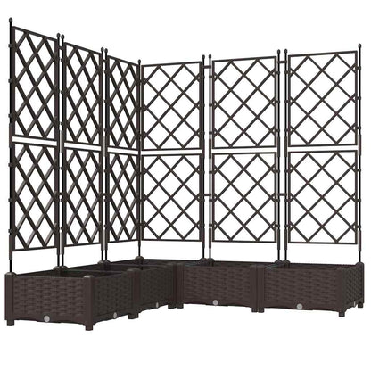 Garden Planter 5 pcs Brown 120 x 120 x 125.5 cm Plastic