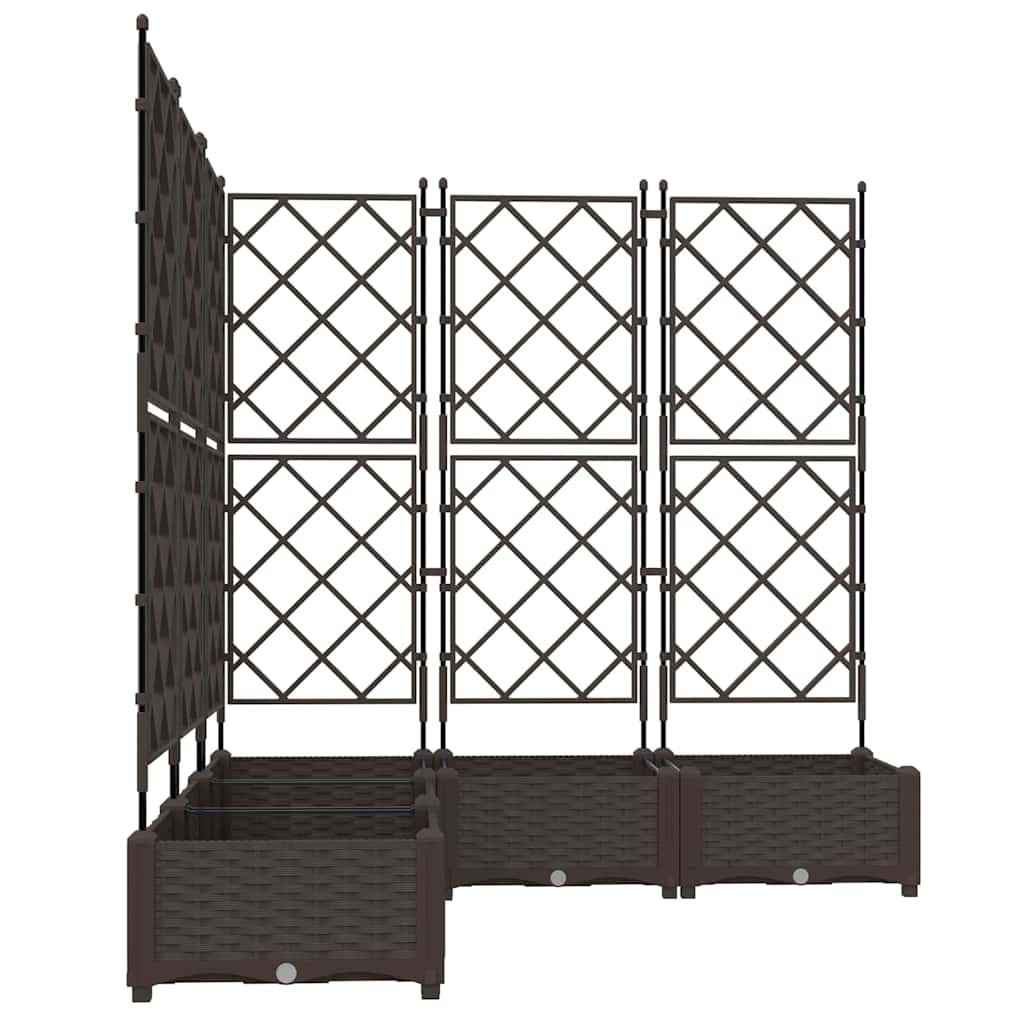 Garden Planter 5 pcs Brown 120 x 120 x 125.5 cm Plastic