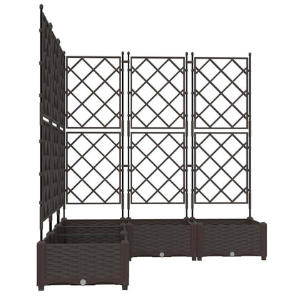 Garden Planter 5 pcs Brown 120 x 120 x 125.5 cm Plastic