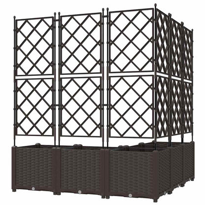 Garden Planter 5 pcs Brown 120 x 120 x 143 cm PP