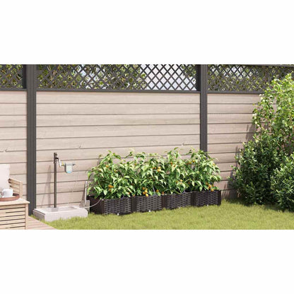 Garden Planter 4 pcs Brown 160 x 40 x 22 cm Plastic