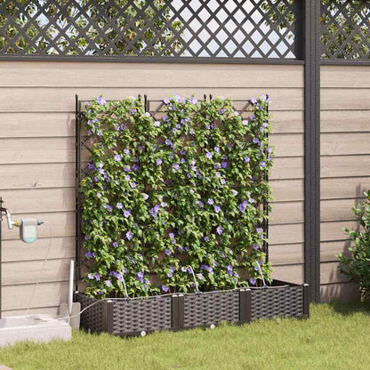 Garden Planter 3 pcs Brown 120 x 40 x 126 cm Plastic
