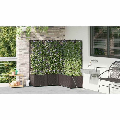 Garden Planter 5 pcs Brown 120 x 120 x 142 cm Plastic