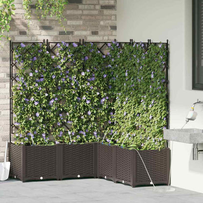 Garden Planter 5 pcs Brown 120 x 120 x 142 cm Plastic