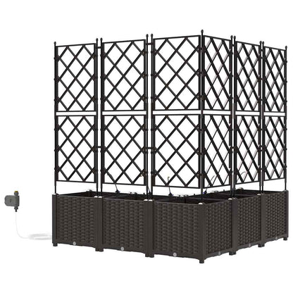 Garden Planter 5 pcs Brown 120 x 120 x 142 cm Plastic