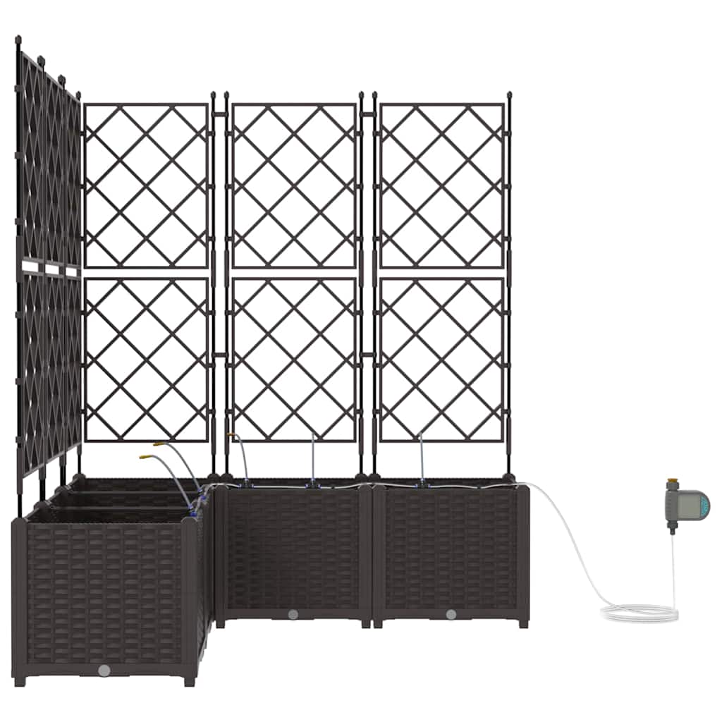 Garden Planter 5 pcs Brown 120 x 120 x 142 cm Plastic