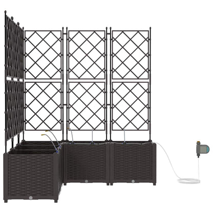 Garden Planter 5 pcs Brown 120 x 120 x 142 cm Plastic